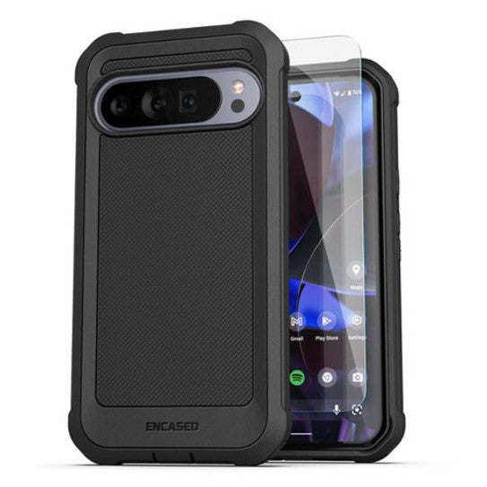 Encased Falcon Case with HD Screen Protector Google Pixel 10/10 Pro - Black