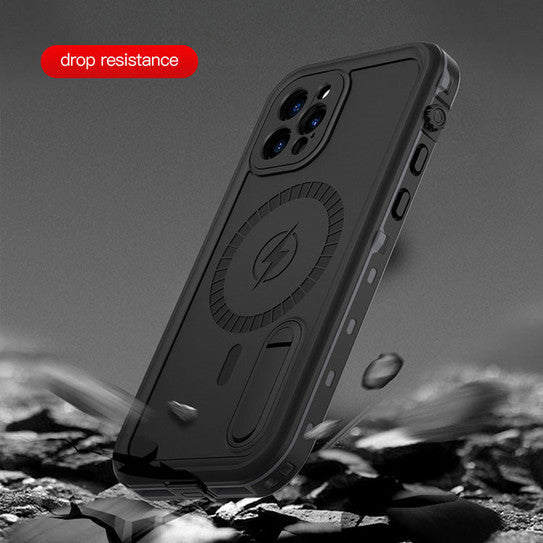 Krakatoo MagStand WaterProof Case iPhone 12 Pro - Stealth Black