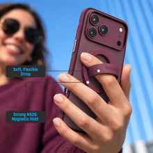 Encased 2-in-1 with Magnetic Phone Grip Holder Case iPhone 18 Pro Max - Dark Cherry