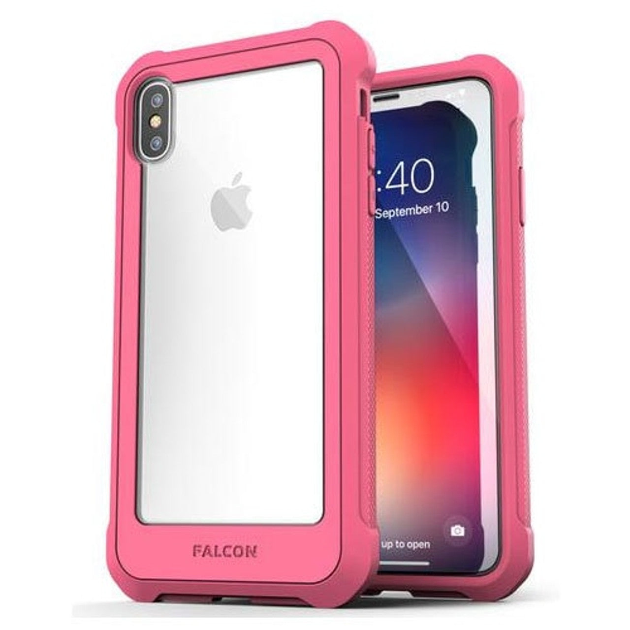 Encased Falcon Case and Tempered Glass Screen Guard iPhone Xs Max - Pink/Clear