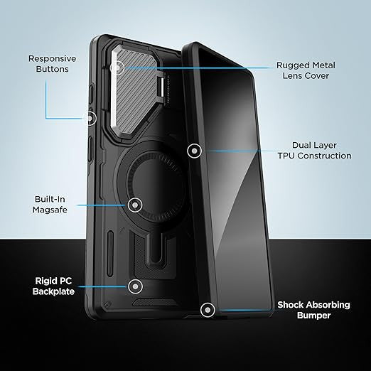 Encased Explorer Case Samsung Galaxy S25 FE with Belt Clip Holster - Black