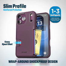 Encased Cache with Built-in Card Holder Slot Case iPhone 18 Pro - Burgundy