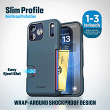 Encased Cache with Built-in Card Holder Slot Case iPhone 18 Pro - Blue
