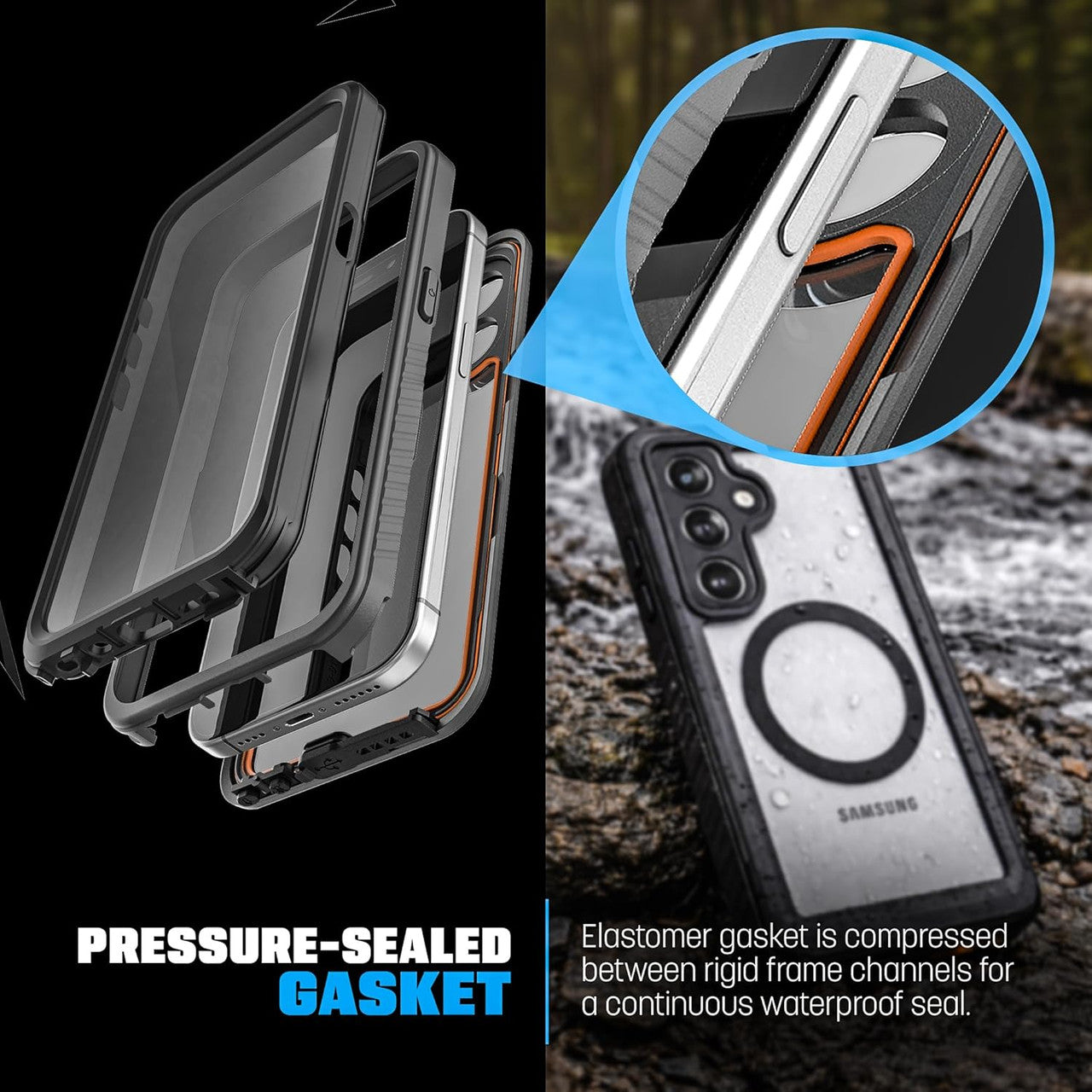 Encased Titan Waterproof Case Samsung Galaxy S26 Ultra - Clear/Black
