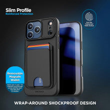 Encased Thin Armor Wallet Case iPhone 18 Pro - Black