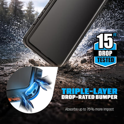 Encased Titan Waterproof Case Samsung Galaxy S26 Ultra with Belt Clip Holster - Clear/Black