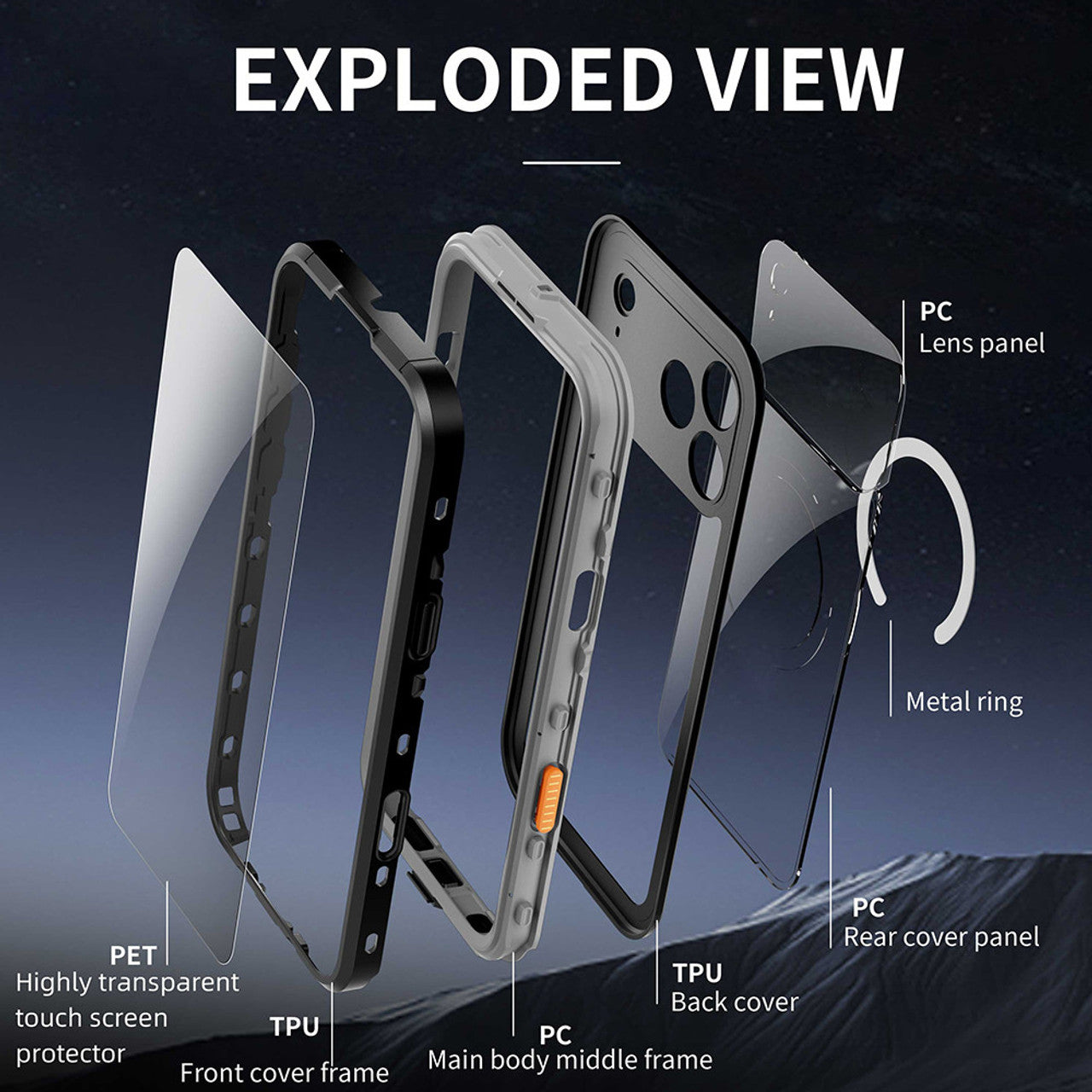 Krakatoo Dot WaterProof Case iPhone 17 Pro Max - Black