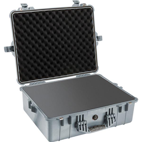 Pelican 1600 Large Protector Case with Foam - Silver