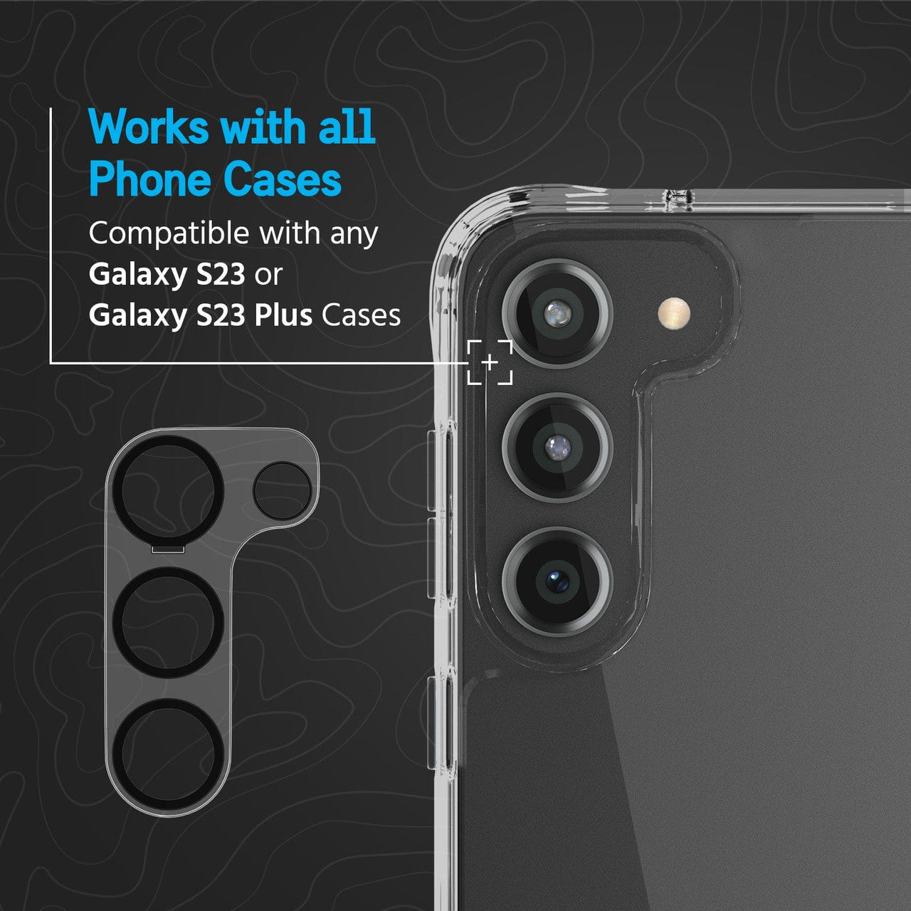 Pelican Camera Lens Protector Samsung Galaxy S23/S23+ Plus - Black