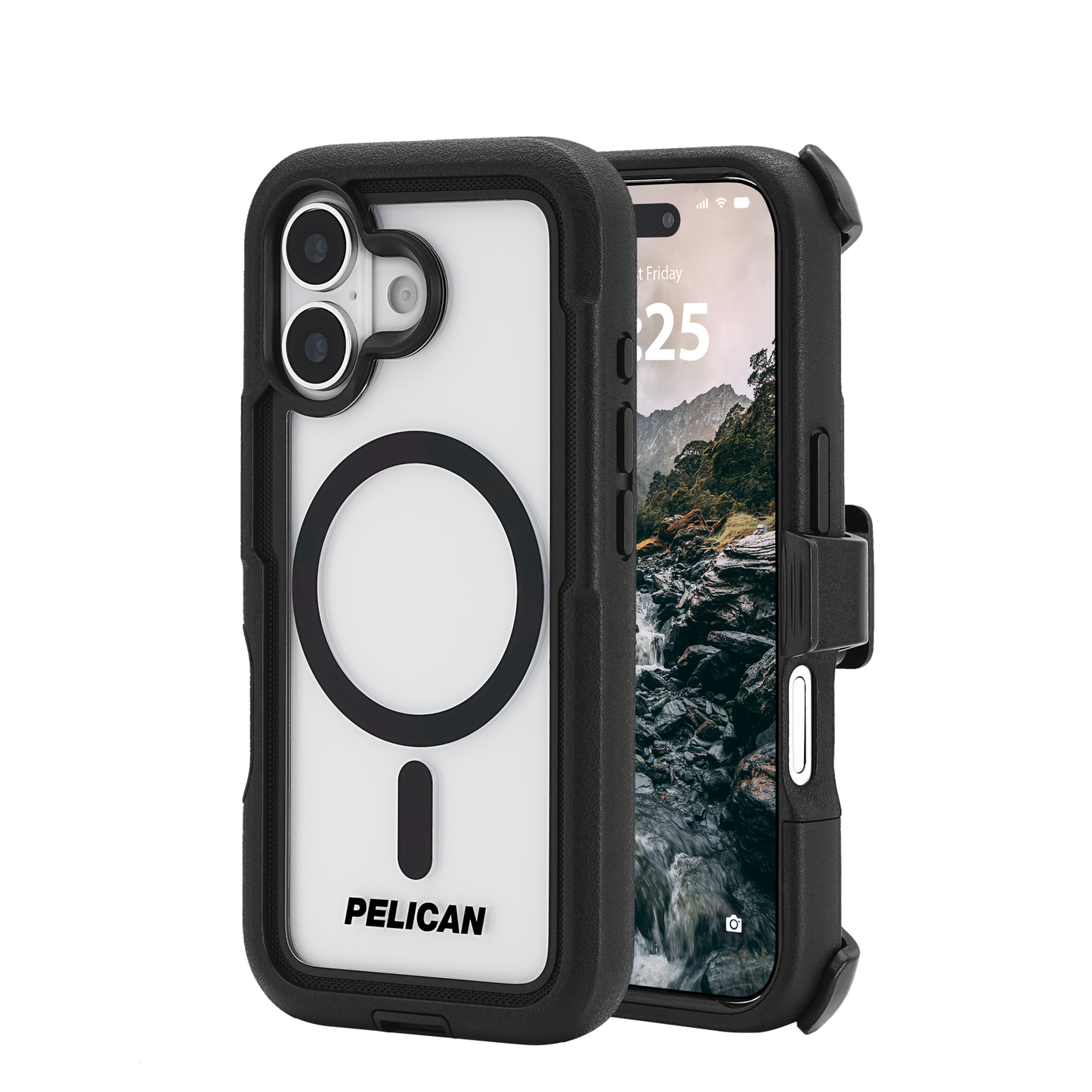 Pelican Voyager Magsafe with Holster Case iPhone 17 - Black/Clear