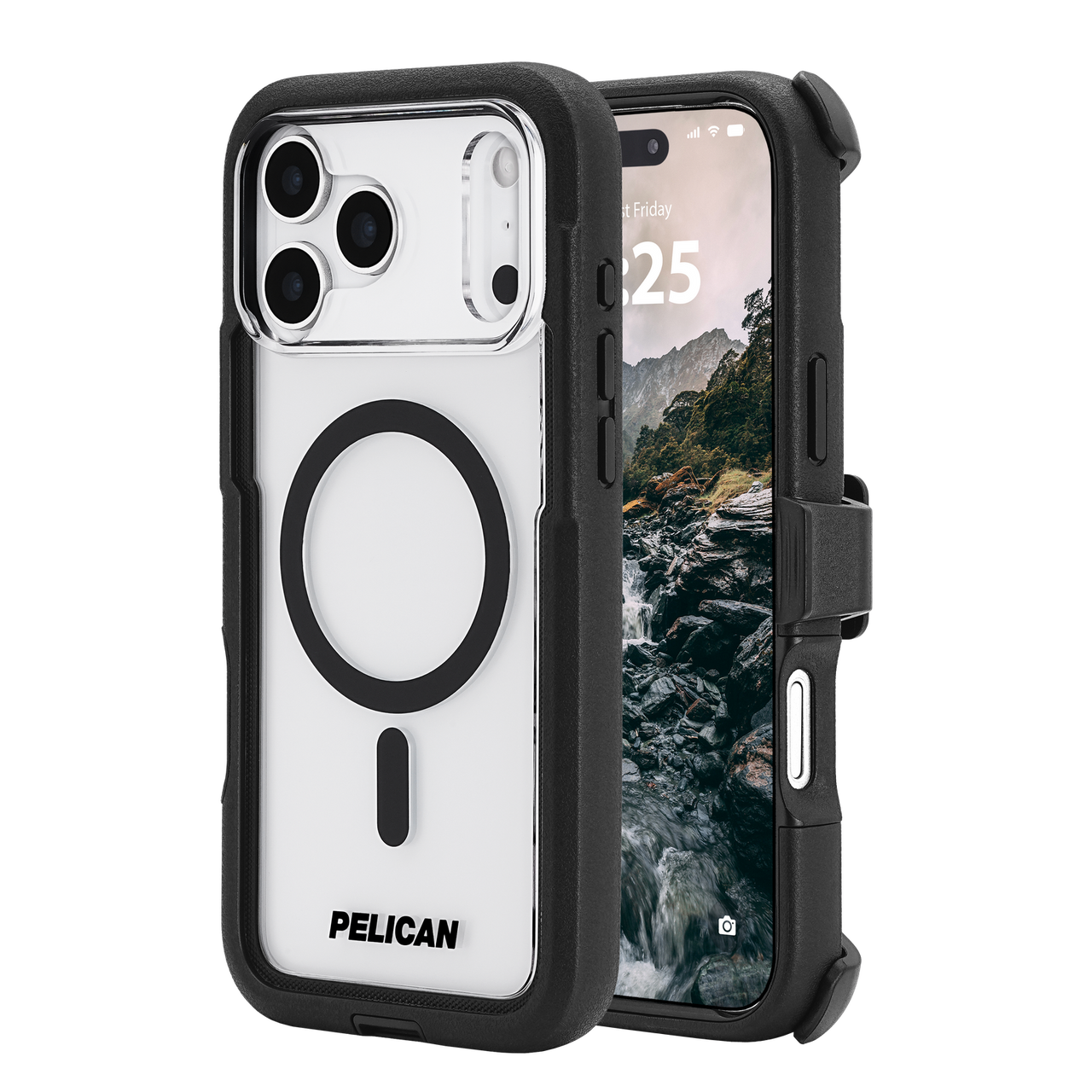 Pelican Voyager Magsafe with Holster Case iPhone 17 Pro - Black/Clear