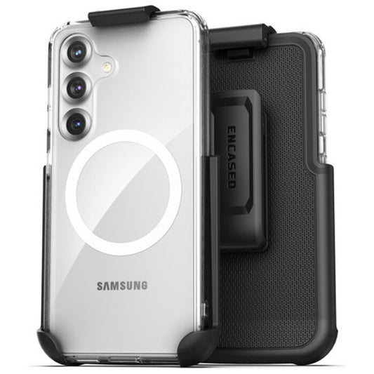 Encased Clear Back Case Samsung Galaxy S25+ Plus with Belt Clip Holster - Clear