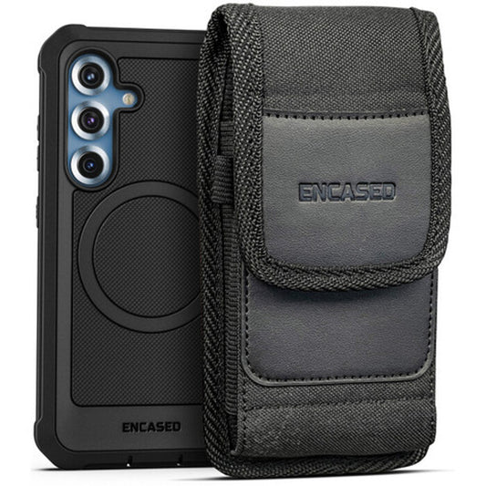 Encased Falcon Case Samsung Galaxy S25+ Plus with Belt Clip Pouch - Black