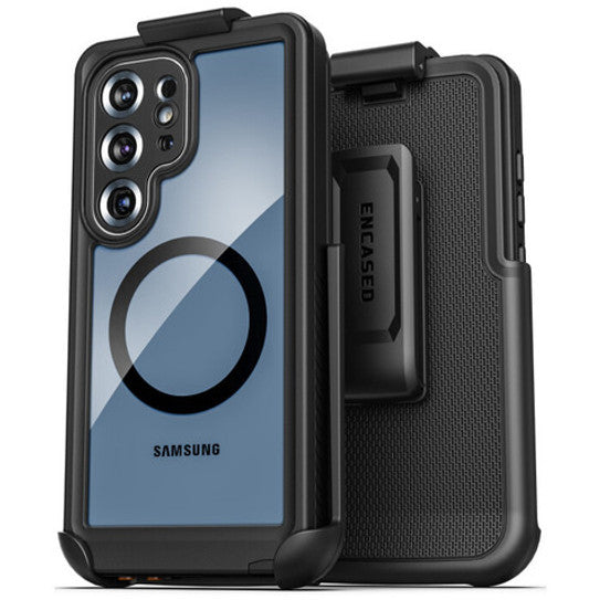 Encased Waterproof Case Samsung Galaxy S25 Ultra with Belt Clip Holster - Black