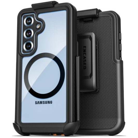 Encased Waterproof Case Samsung Galaxy S25+ Plus with Belt Clip Holster - Black