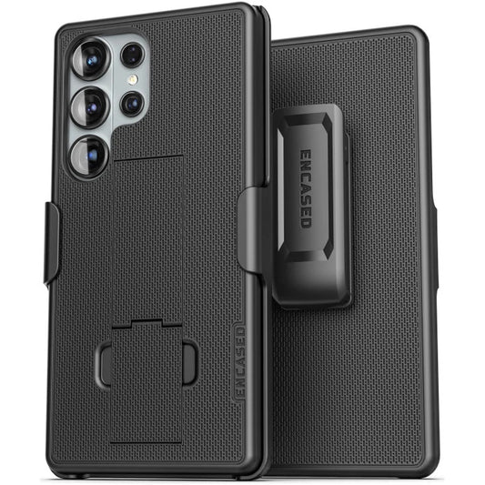 Encased DuraClip Case Samsung Galaxy S26 Ultra with Belt Clip Holster and Kickstand - Black