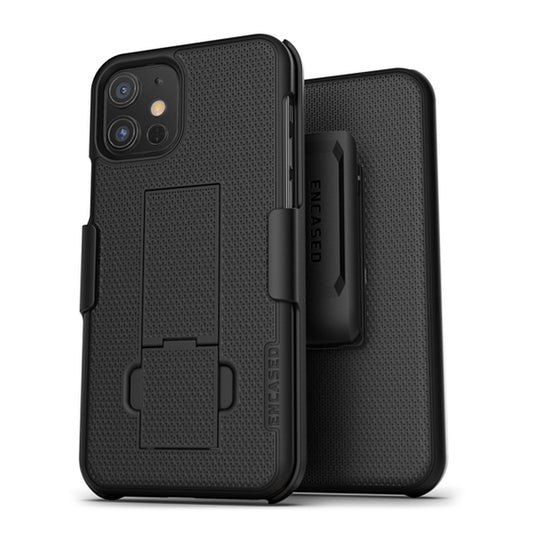 Encased Combo Case iPhone 12 Mini with Belt Clip Holster - Black