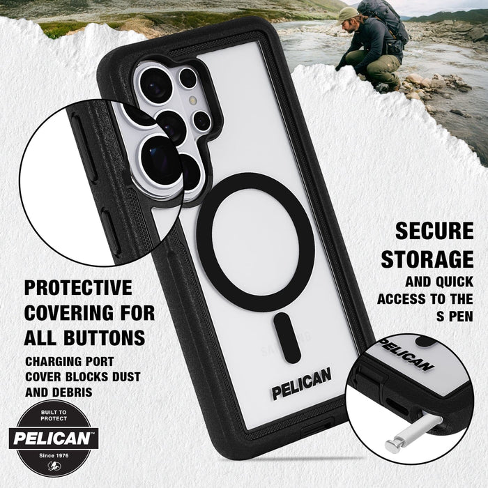 Pelican Voyager Case with Magnet & Holster Samsung Galaxy S26 Ultra - Clear/Black