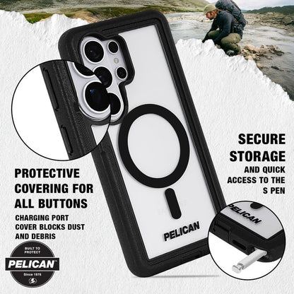 Pelican Voyager Case with Magnet & Holster Samsung Galaxy S26 Ultra - Clear/Black