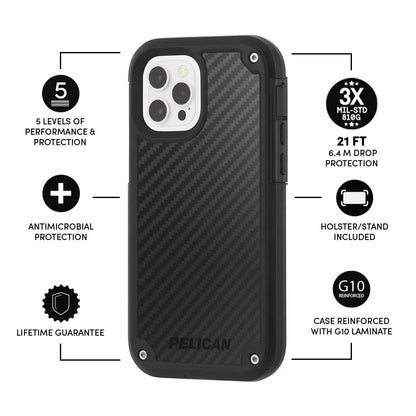 Pelican Shield Kevlar Case iPhone 12 Pro Max - Black