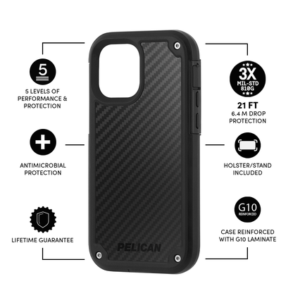 Pelican Shield Kevlar Case iPhone 12 Mini - Black