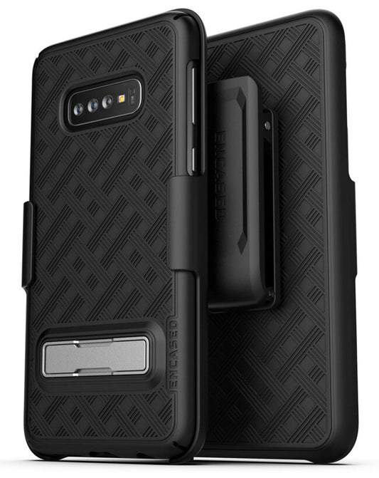 Encased Slimline Case Samsung Galaxy S10+ Plus with Belt Clip Holster - Black
